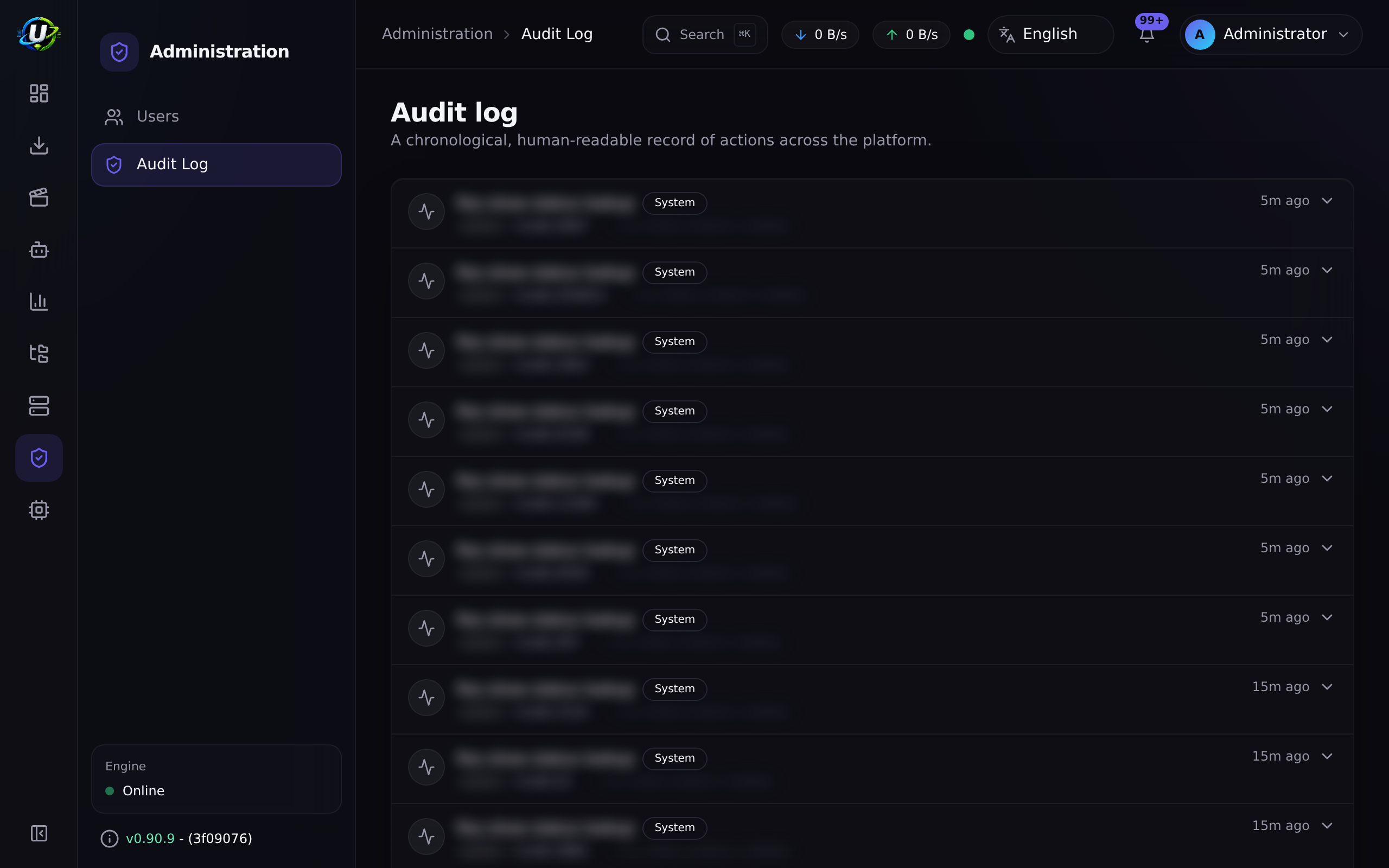 Audit log expanded row