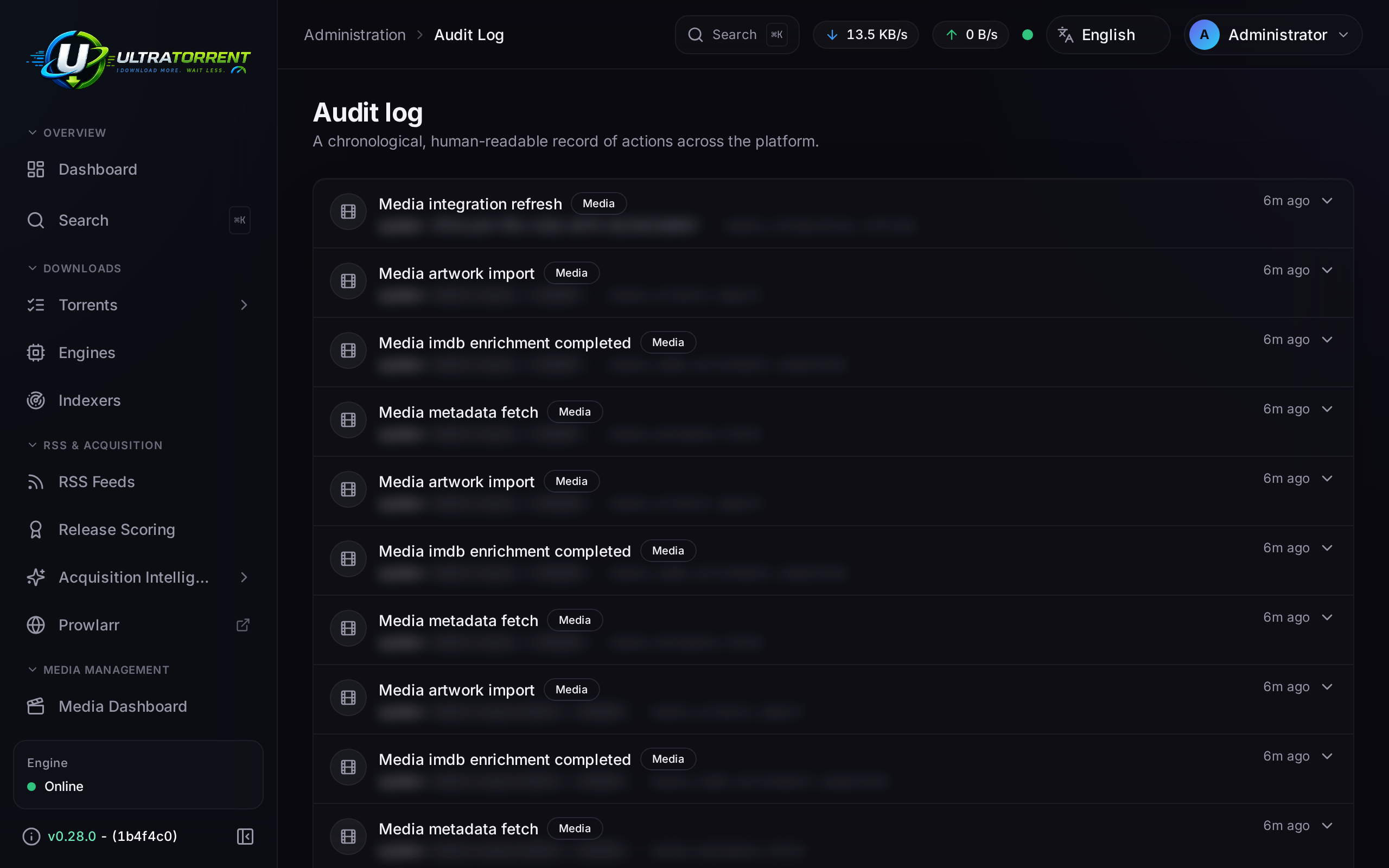 Audit log