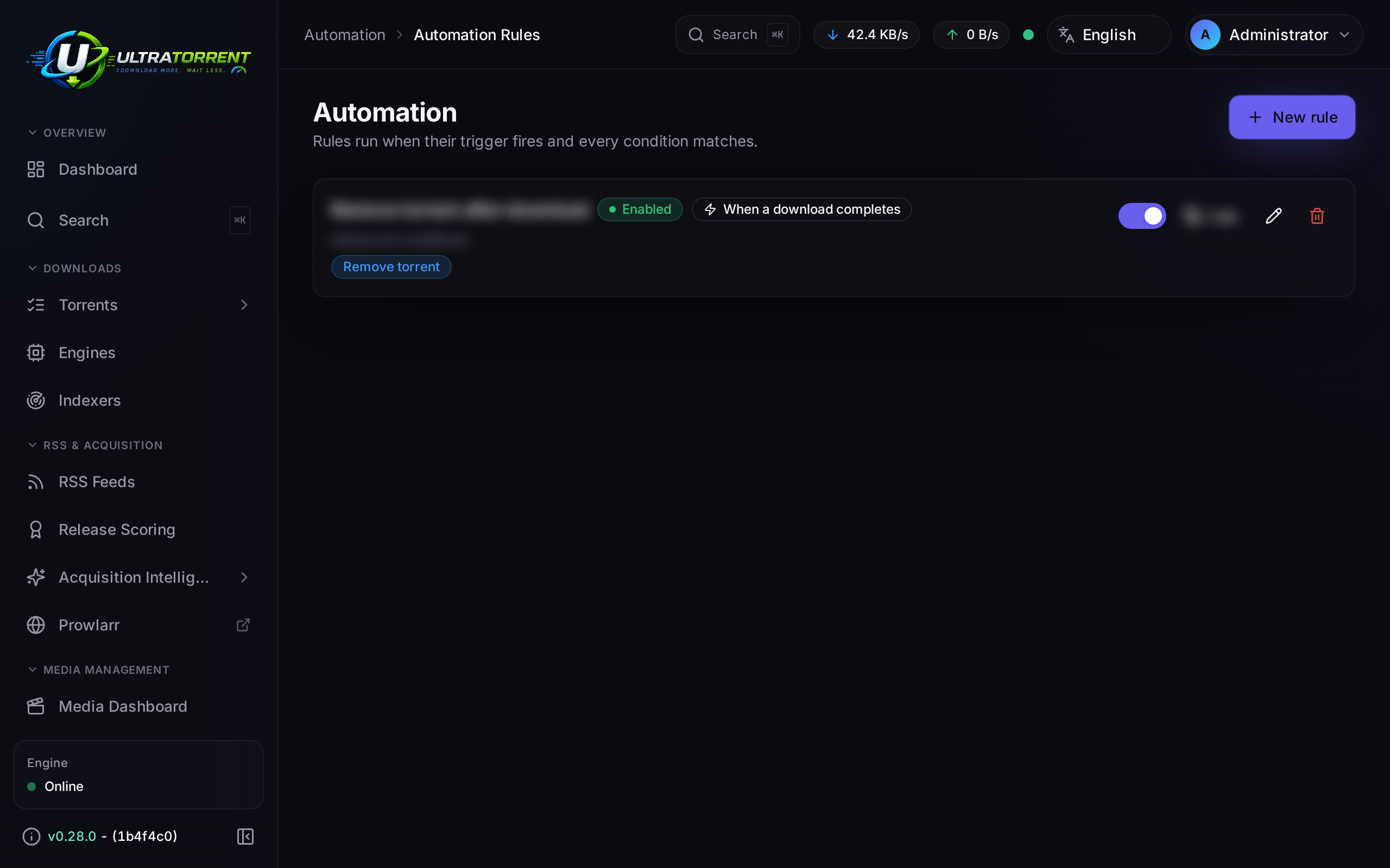 Automation execution log