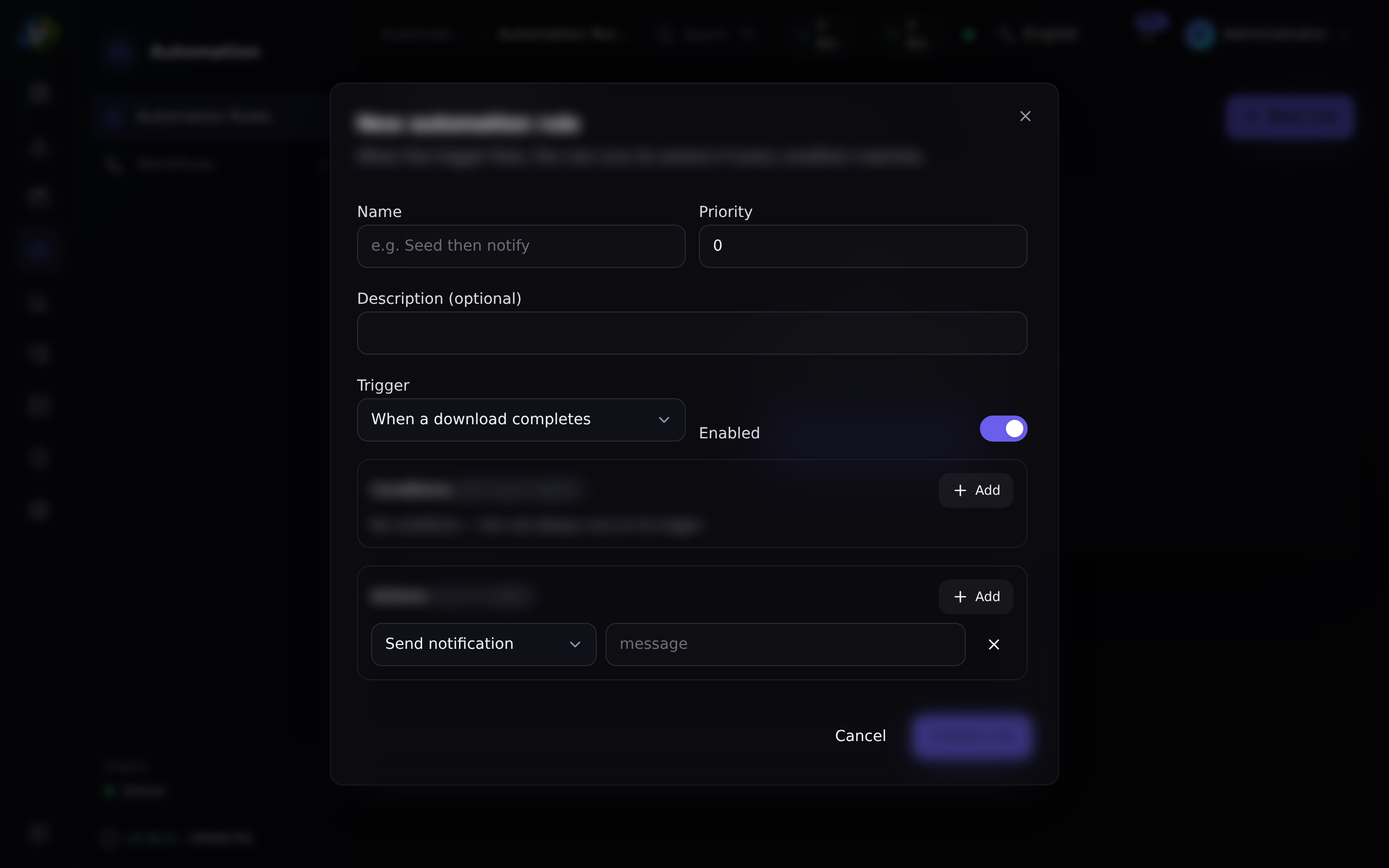 New automation rule
