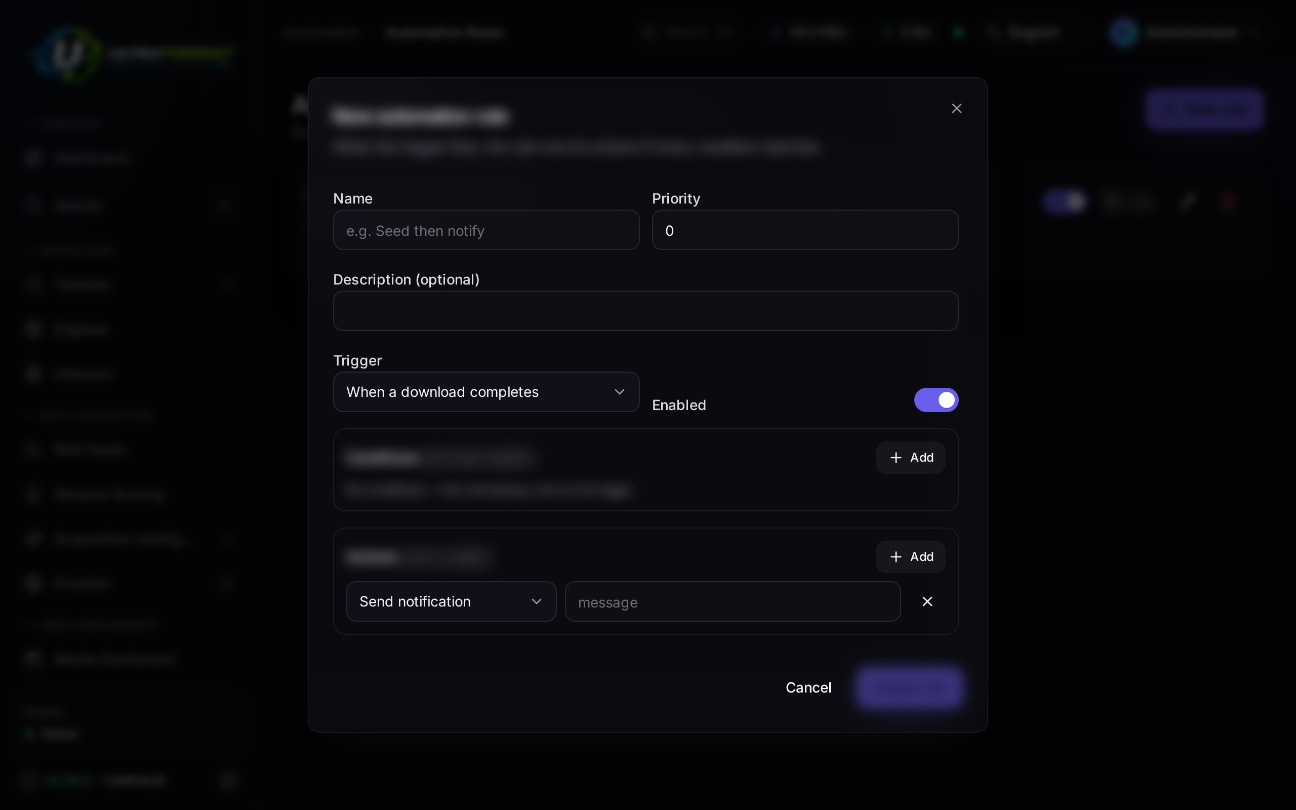 New automation rule