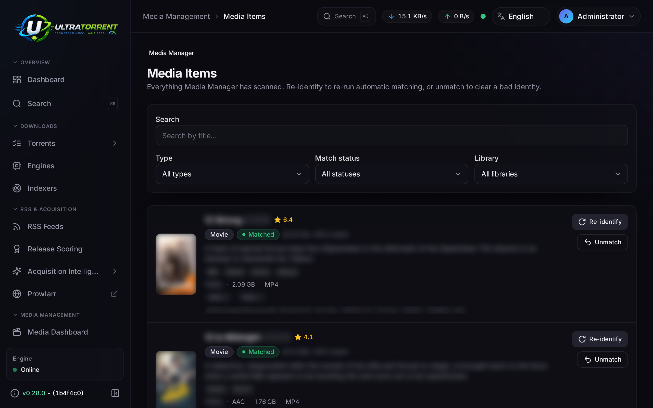 Media Items page after a library scan