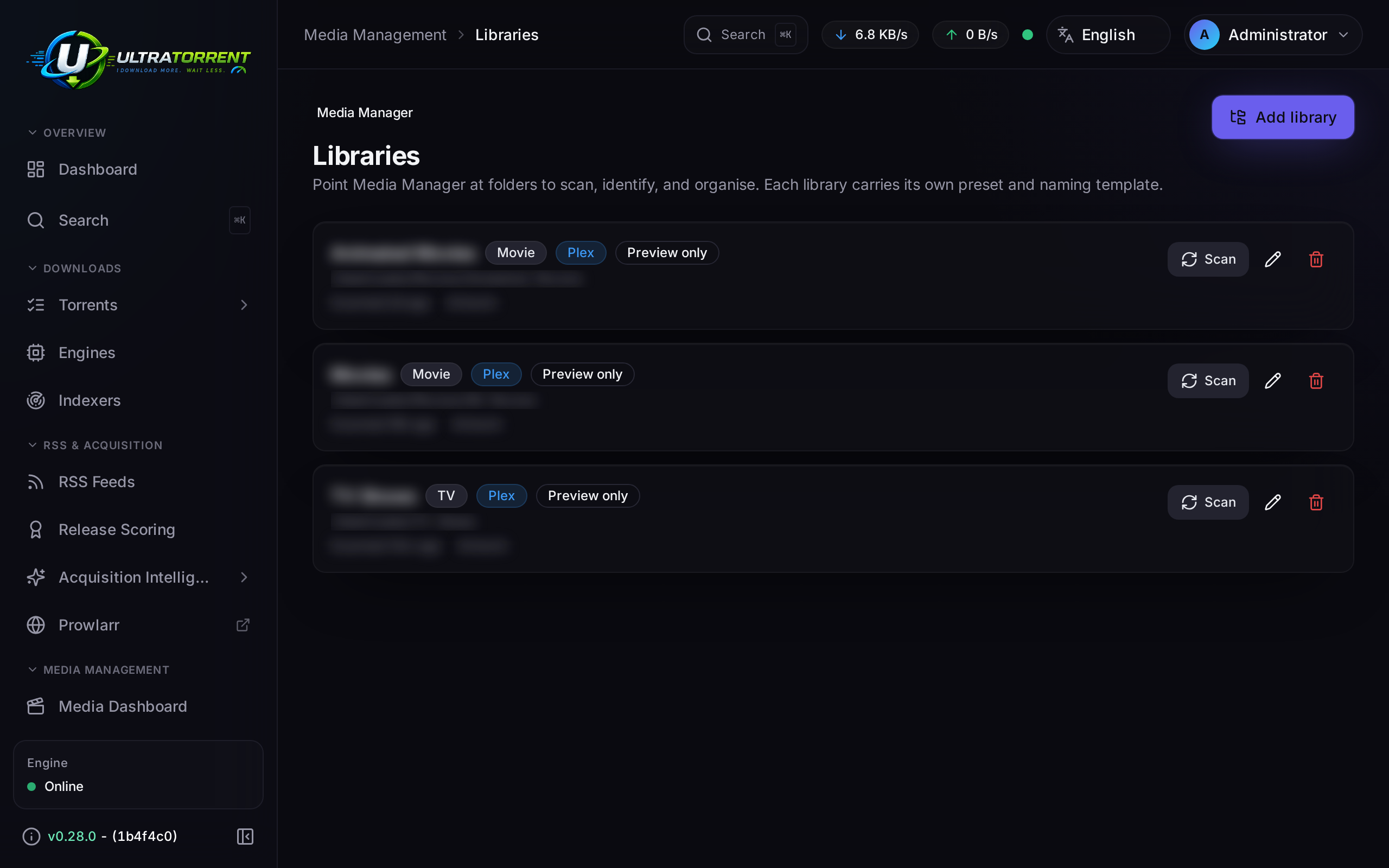 Library scan progress