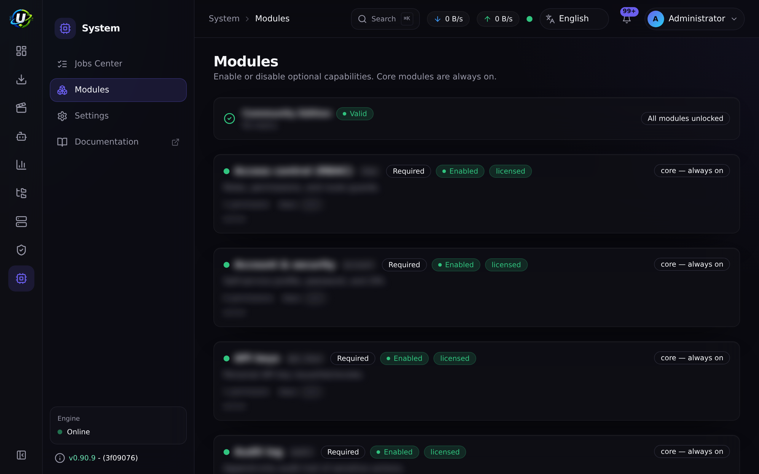 Module registry overview