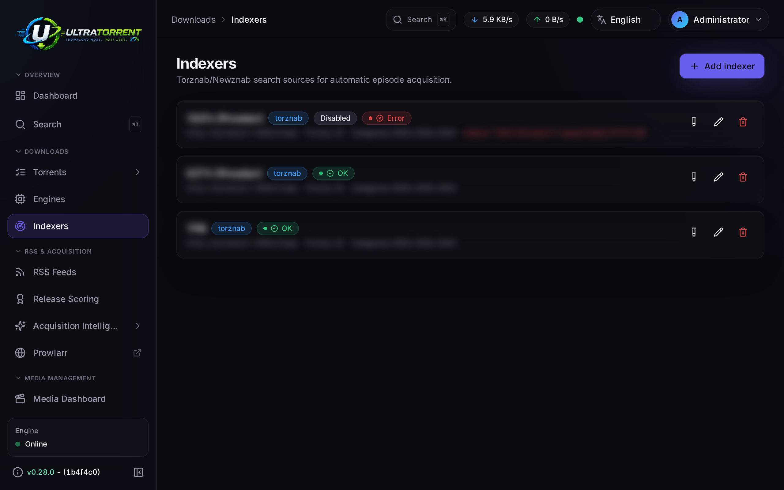 Prowlarr integration settings