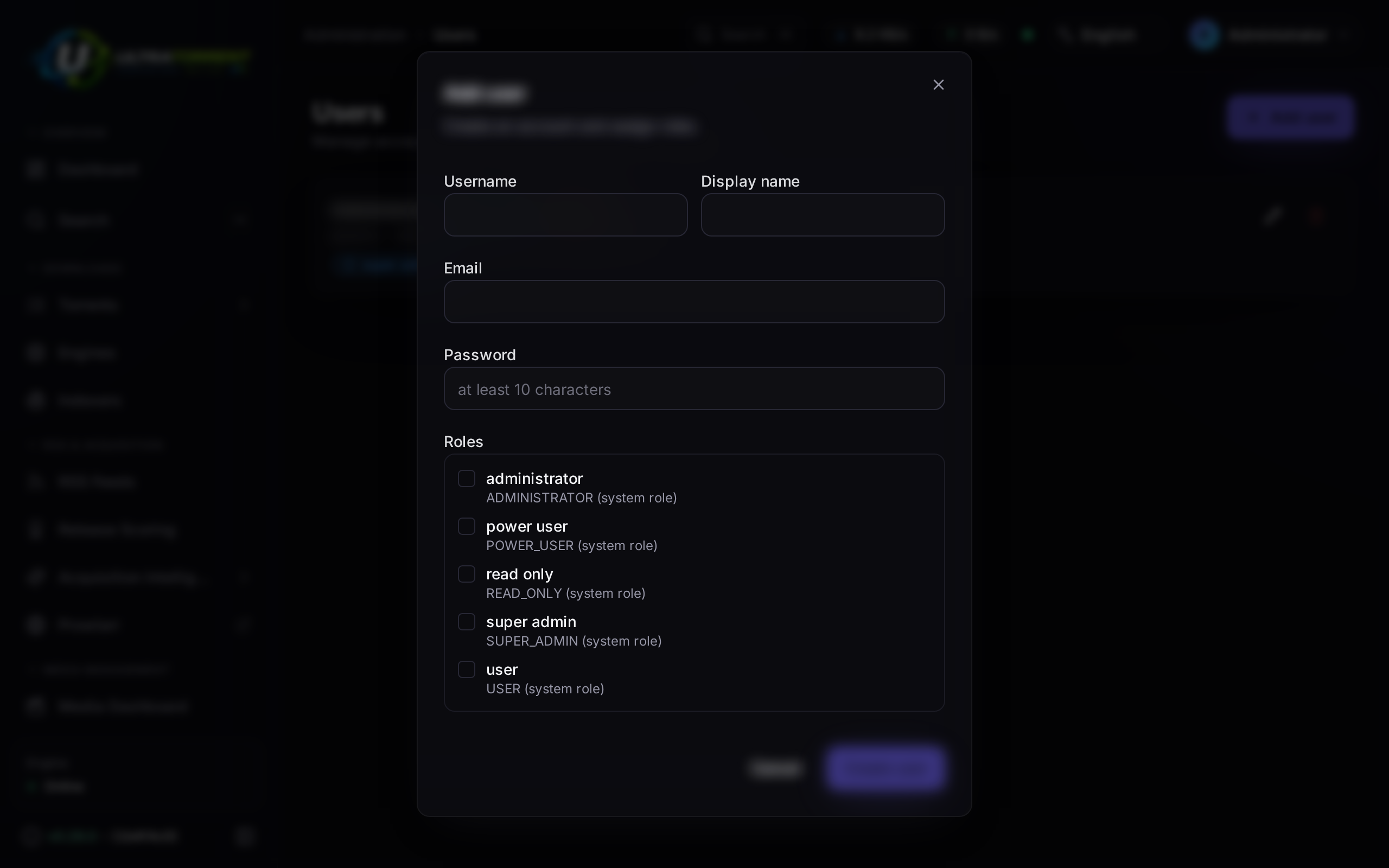 Create user