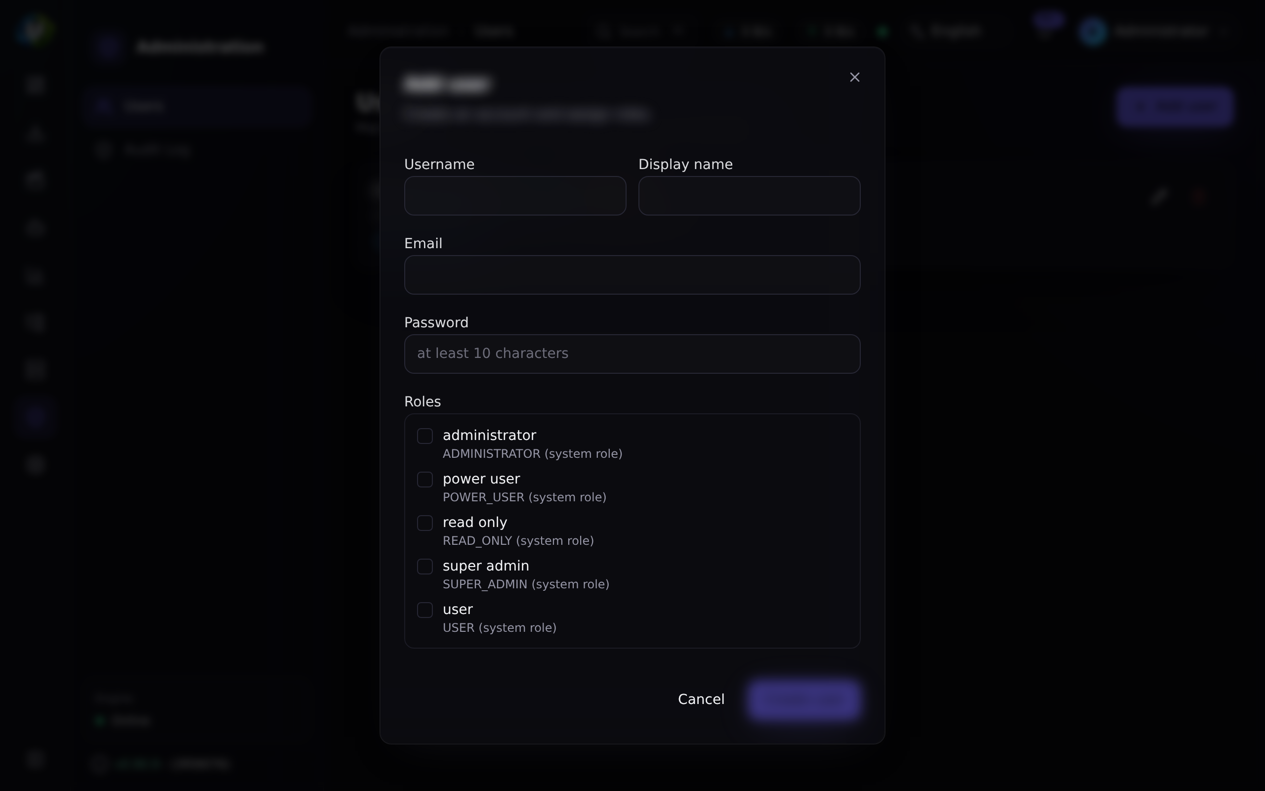 Create user
