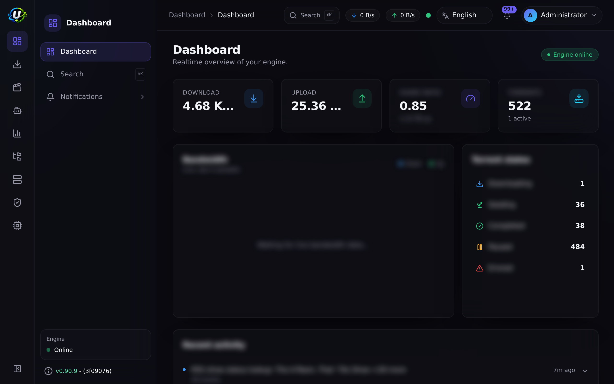 El Panel de UltraTorrent servido por HTTPS desde un VPS